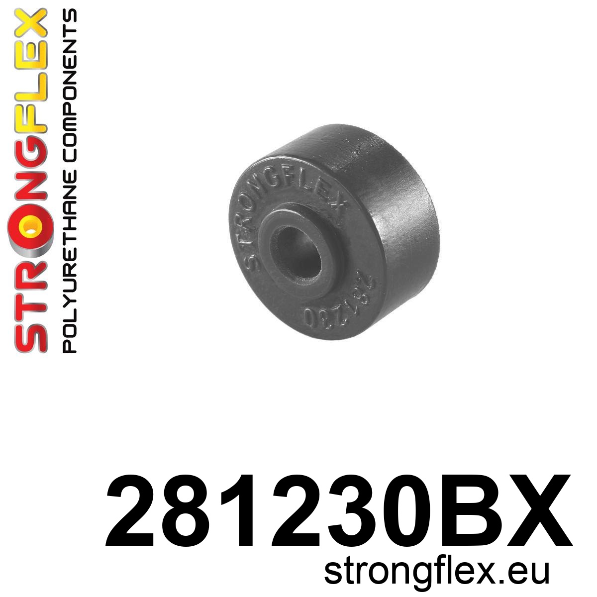 Strongflex Infiniti / Nissan Polyurethaan rubberset vooras ZWART – 286155BX 1 Strongflex Infiniti / Nissan Rubber voorste koppelstang ZWART – 281230BX