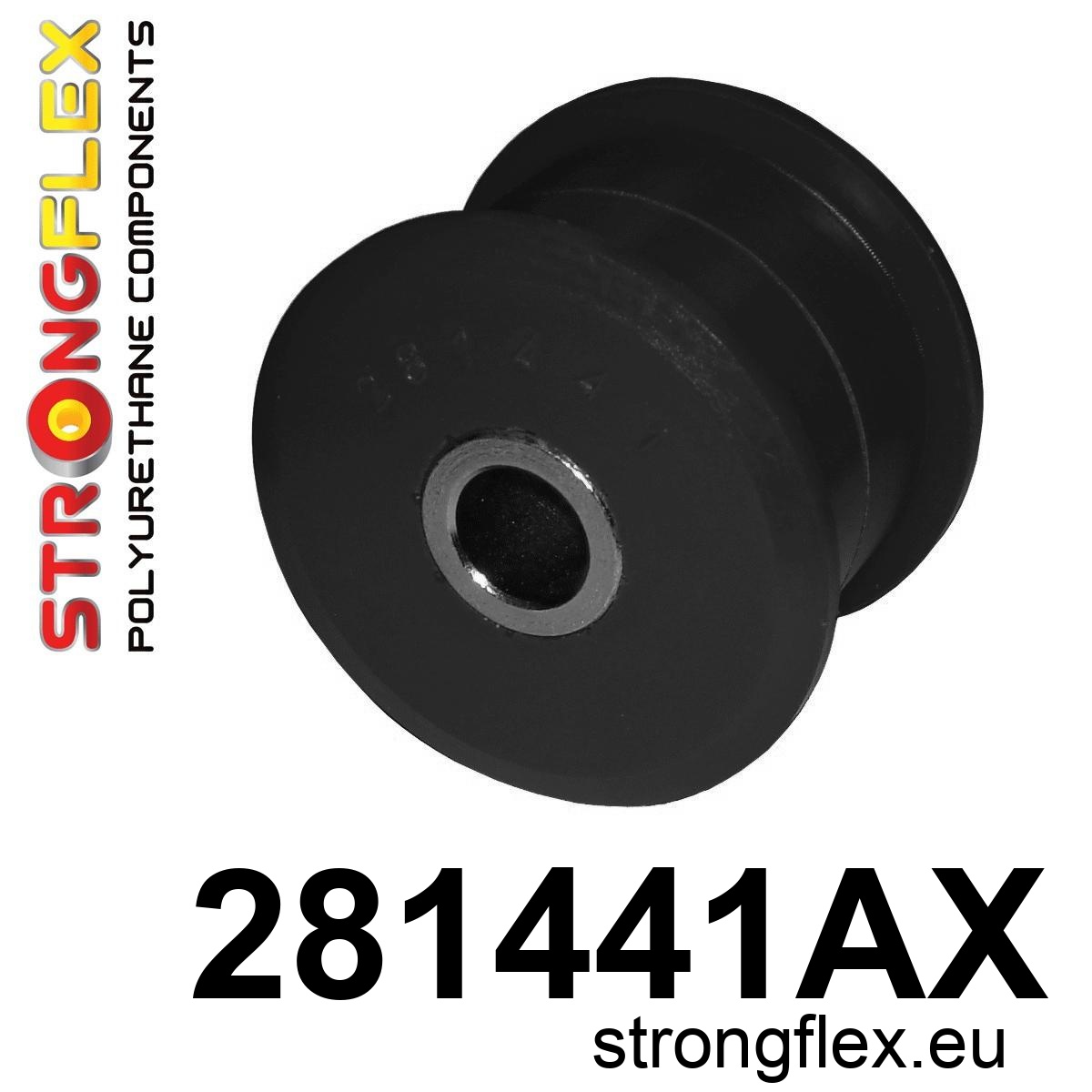 Strongflex Nissan Patrol Polyurethaan rubberset voor- en achteras SPORT ZWART – 286133AX 2 Strongflex Nissan Patrol Vooras draagarm rubber voor SPORT ZWART – 281441AX
