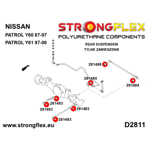 Strongflex Nissan Patrol Achteras draagarmrubber SPORT – 281483A
