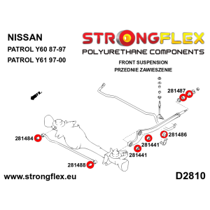 Strongflex Nissan Patrol Voorste stabilisatorrubber SPORT – 281486A