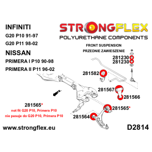 Strongflex Infiniti / Nissan Voorste stabilisatorrubber SPORT – 281582A