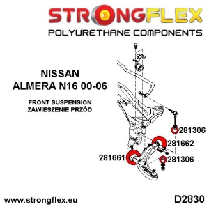 Strongflex Nissan Almera Vooras draagarm achterste rubber SPORT – 281662A
