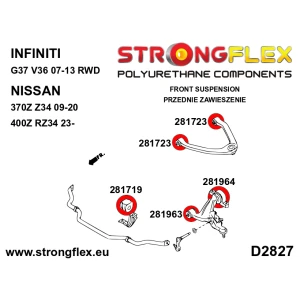 Strongflex Infiniti / Nissan Voorste stabilisatorrubber ZWART – 281719BX