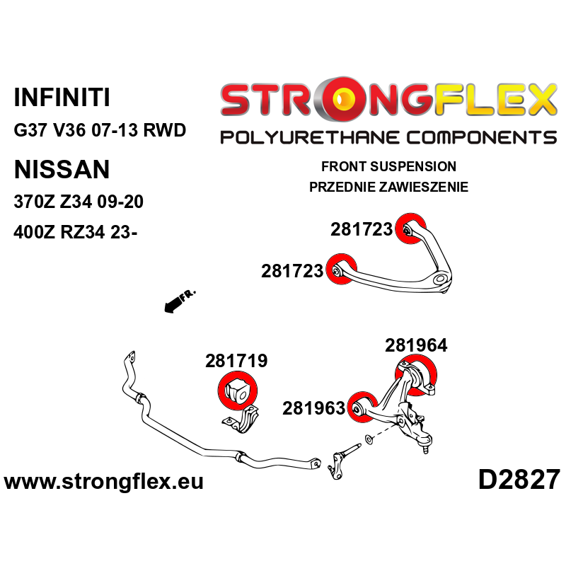 Strongflex Infiniti / Nissan Vooras bovenste driehoeksdraagarm rubber SPORT – 281723A 3 Strongflex Infiniti / Nissan Vooras bovenste driehoeksdraagarm rubber SPORT – 281723A – Image 3