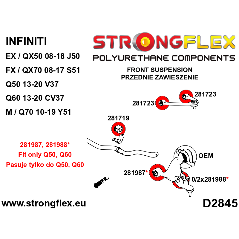 Strongflex Infiniti / Nissan Vooras bovenste driehoeksdraagarm rubber SPORT – 281723A 5 Strongflex Infiniti / Nissan Vooras bovenste driehoeksdraagarm rubber SPORT – 281723A – Image 5