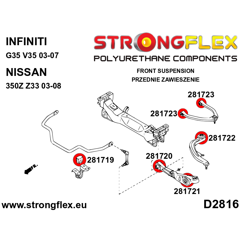 Strongflex Infiniti / Nissan Vooras bovenste driehoeksdraagarm rubber SPORT – 281723A 2 Strongflex Infiniti / Nissan Vooras bovenste driehoeksdraagarm rubber SPORT – 281723A – Image 2