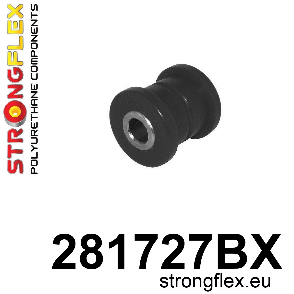 Strongflex Infiniti / Nissan Achteras onderste voorste draagarm buitenste rubber ZWART – 281727BX 1 Strongflex Infiniti / Nissan Achteras onderste voorste draagarm buitenste rubber ZWART – 281727BX