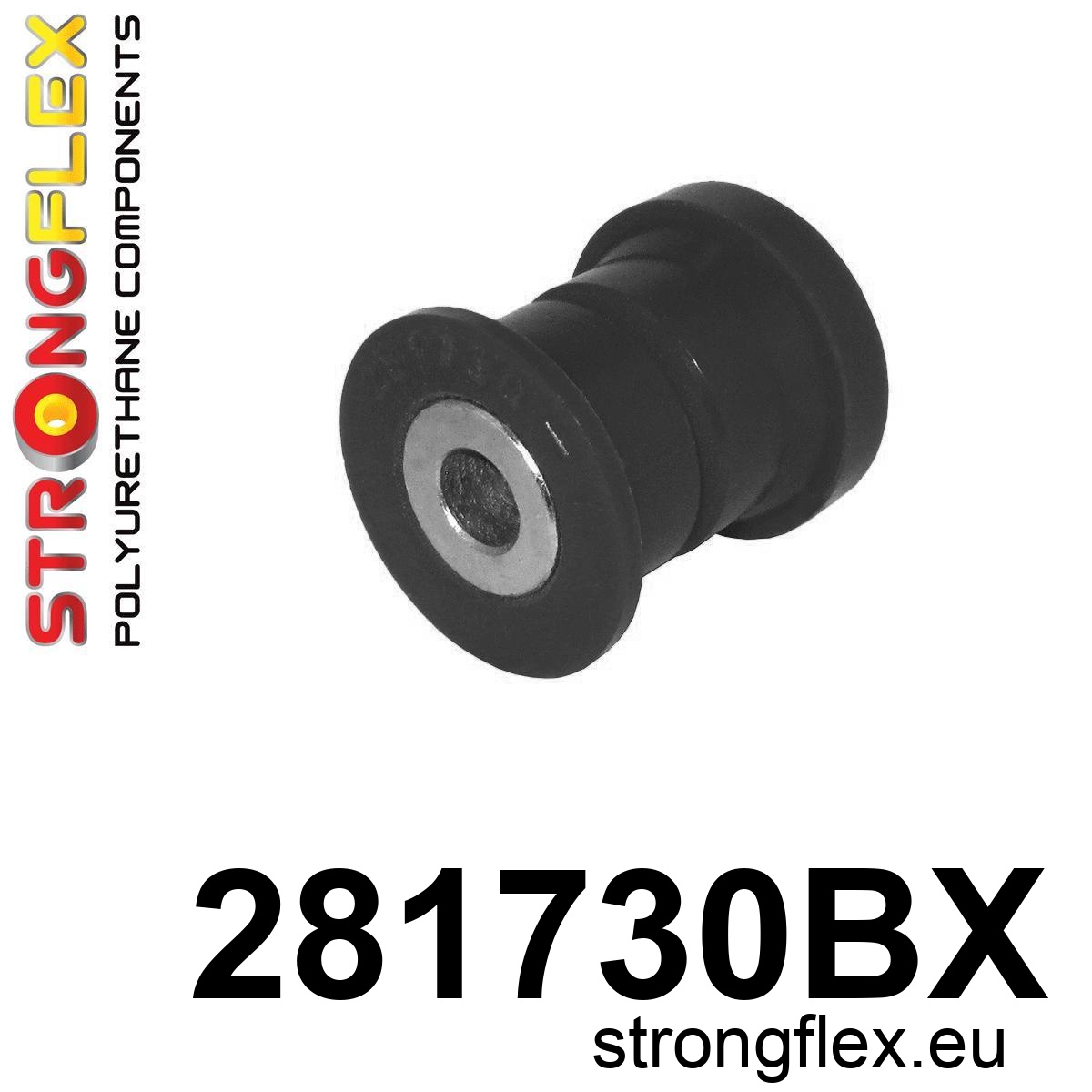 Strongflex Infiniti / Nissan Achteras bovenste draagarm rubber ZWART – 281730BX 1 Strongflex Infiniti / Nissan Achteras bovenste draagarm rubber ZWART – 281730BX