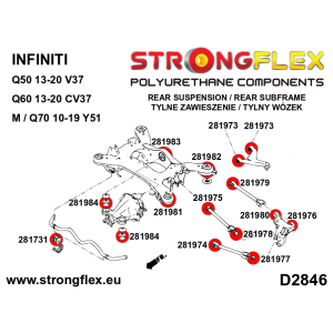 Strongflex Infiniti / Nissan Achterste stabilisatorrubber SPORT ZWART – 281731AX