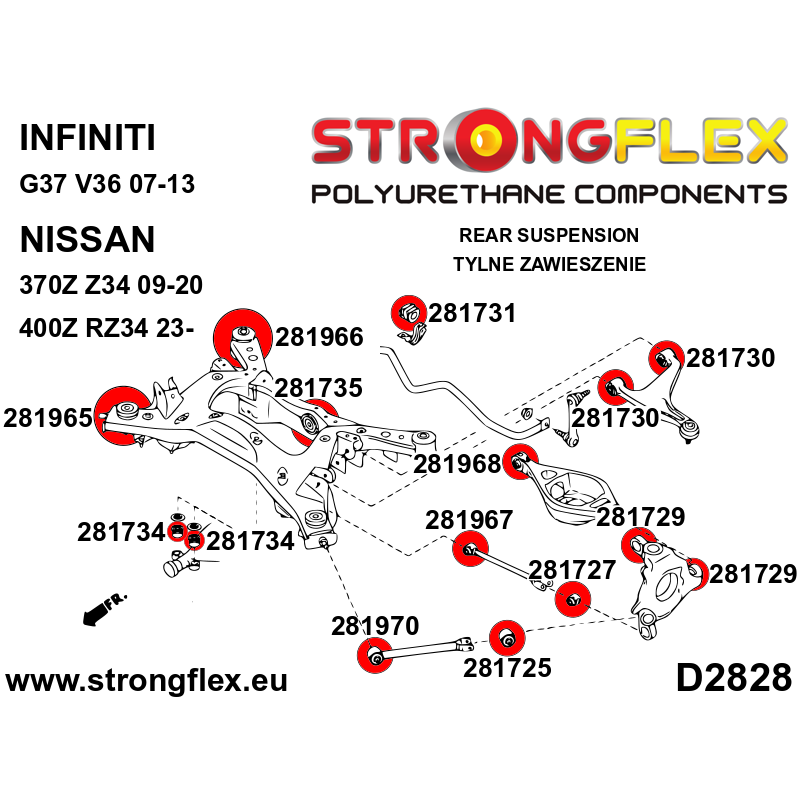 Strongflex Infiniti / Nissan Achterste differentieel - achterste rubber SPORT – 281735A 3 Strongflex Infiniti / Nissan Achterste differentieel - achterste rubber SPORT – 281735A – Bild 3