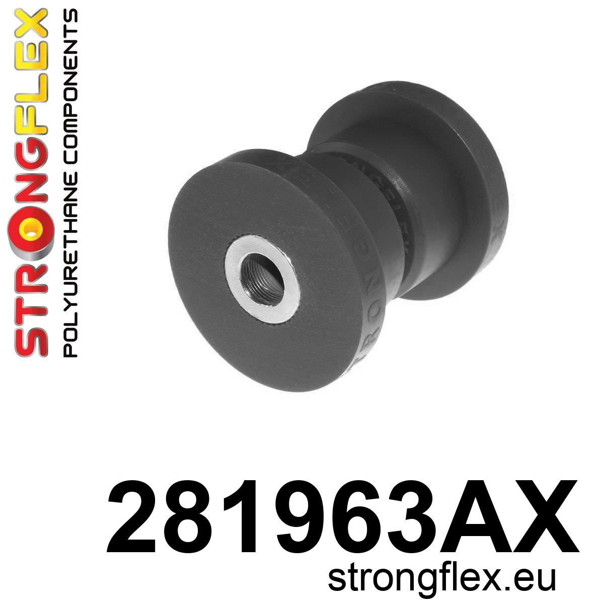 Strongflex Infiniti / Nissan Voorwielophangingsset SPORT ZWART – 286201AX 1 Strongflex Infiniti / Nissan Voorste onderste draagarm – voorste rubber SPORT ZWART – 281963AX