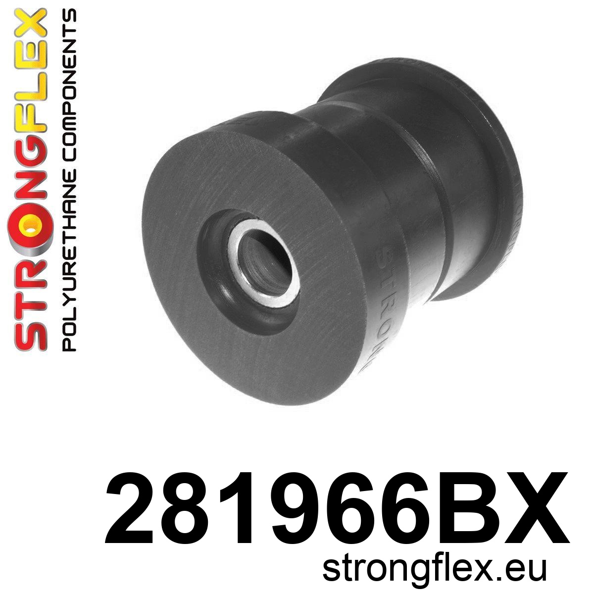 Strongflex Infiniti / Nissan Achteras-subframer- achterste rubber ZWART – 281966BX 1 Strongflex Infiniti / Nissan Achteras-subframer- achterste rubber ZWART – 281966BX