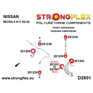 Strongflex Nissan Micra Complete ophangrubberset – 286057B