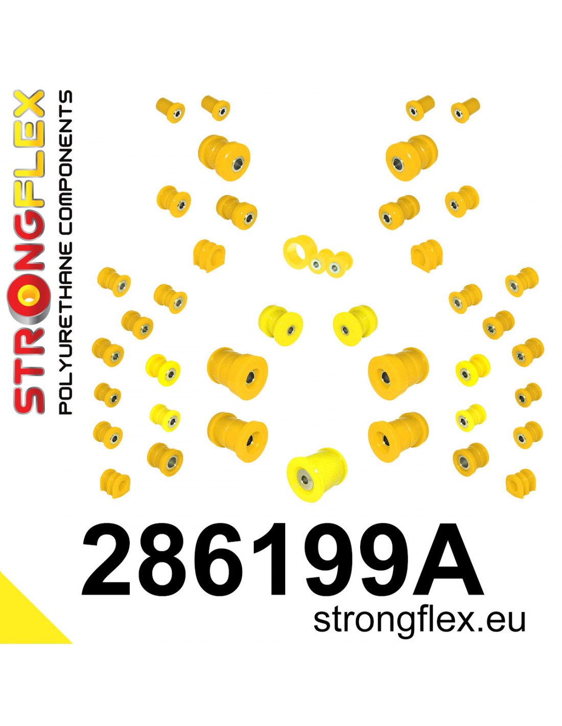 Strongflex Infiniti / Nissan Polyurethaan rubberset voor- en achteras SPORT – 286199A 1 Strongflex Infiniti / Nissan Polyurethaan rubberset voor- en achteras SPORT – 286199A