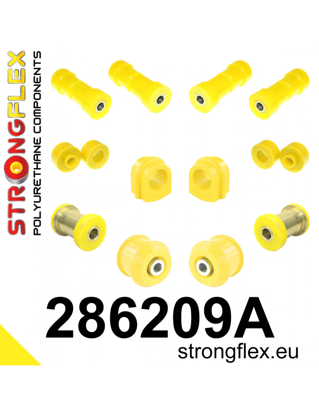 Strongflex Nissan Skyline Vooras rubberset SPORT ZWART – 286209AX 1 Strongflex Nissan Skyline Vooras rubberset SPORT – 286209A