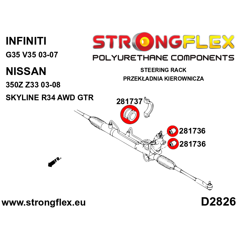 Strongflex Infiniti / Nissan Stuurhuisrubberset SPORT – 286219A 2 Strongflex Infiniti / Nissan Stuurhuisrubberset SPORT – 286219A - Image 2