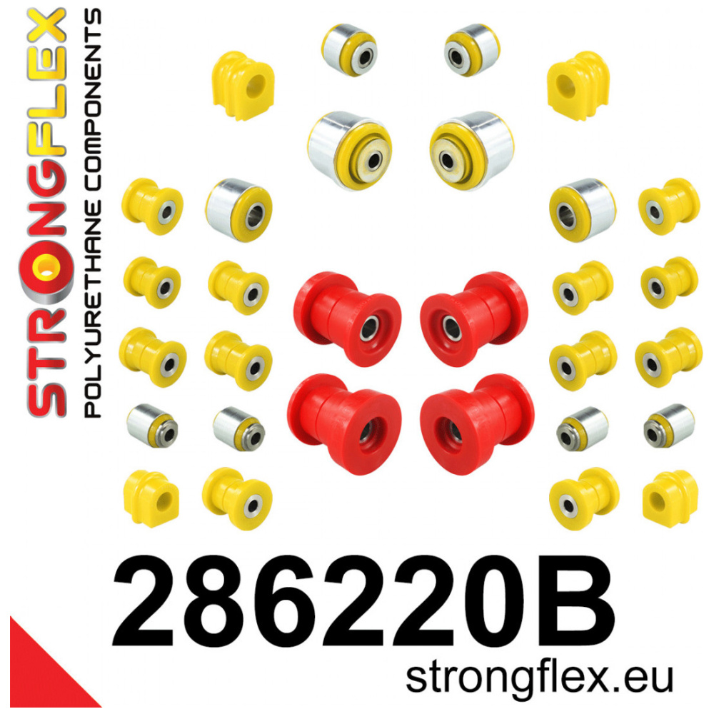 Strongflex Nissan Maxima Polyurethaan rubberset voor- en achteras – 286220B