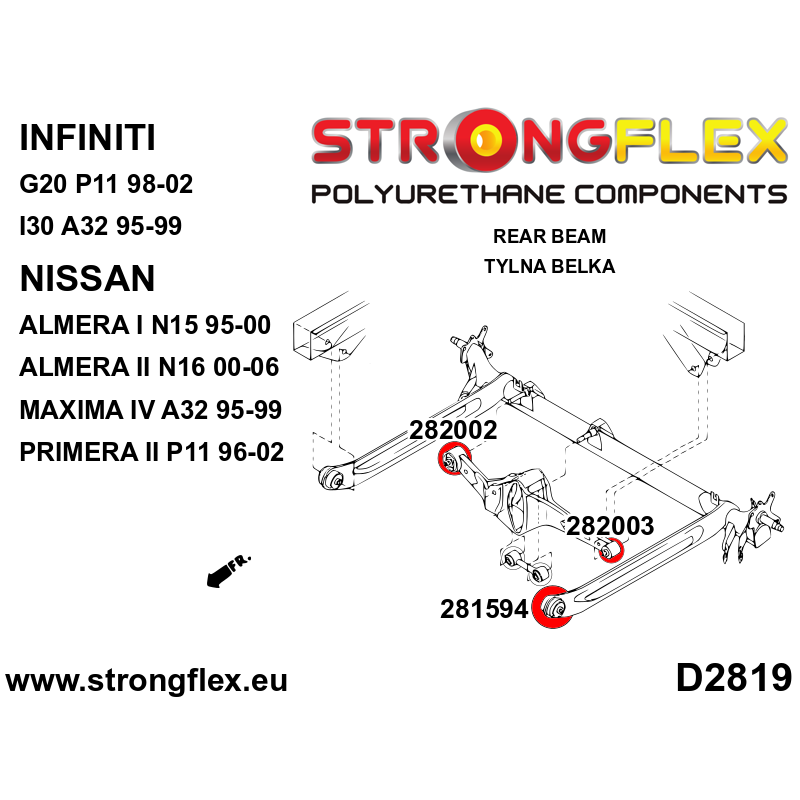 Strongflex Nissan Almera Complete ophangrubberset SPORT – 286235A 3 Strongflex Nissan Almera Complete ophangrubberset SPORT – 286235A – Image 3