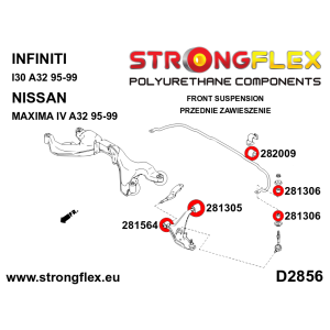 Strongflex Infiniti / Nissan Vooras- en achteras-subframe rubberset SPORT – 286239A