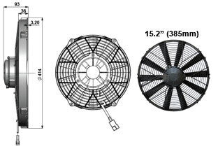 Very High Power Elektrische Koelventilator 15.2 Inch (385mm) Blaasventilator 3810 m³/u IP68 - Revotec 1 Vey high power