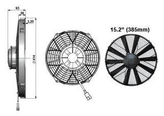 Very High Power Elektrische Koelventilator 15.2 Inch (385mm) Blaasventilator 3810 m³/u IP68 - Revotec 1 Vey high power