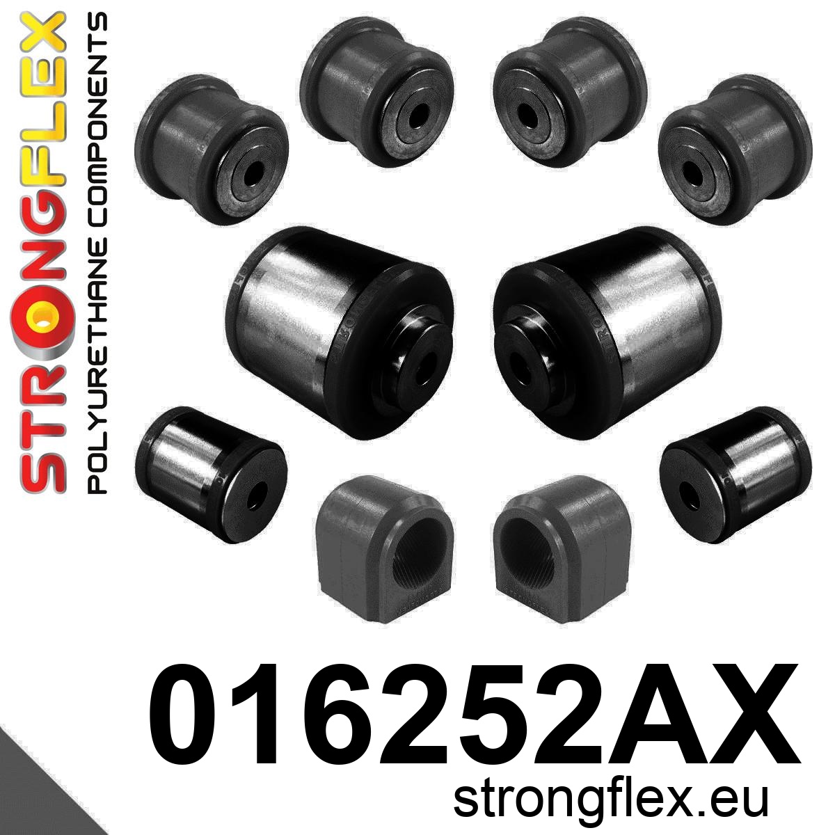 Strongflex Alfa Romeo Voorste ophangrubberset SPORT – 016252AX ZWART 1 Strongflex Alfa Romeo Voorste ophangrubberset SPORT – 016252AX ZWART