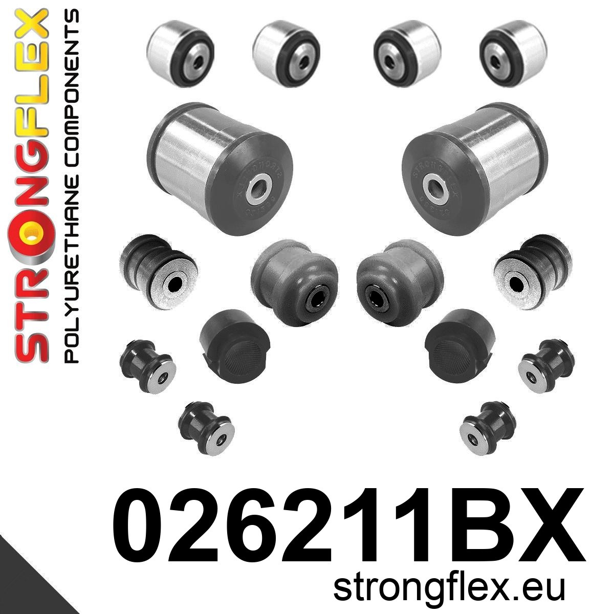 Strongflex Audi Voorste ophangrubberset – 026211BX ZWART 1 Strongflex Audi Voorste ophangrubberset – 026211BX ZWART