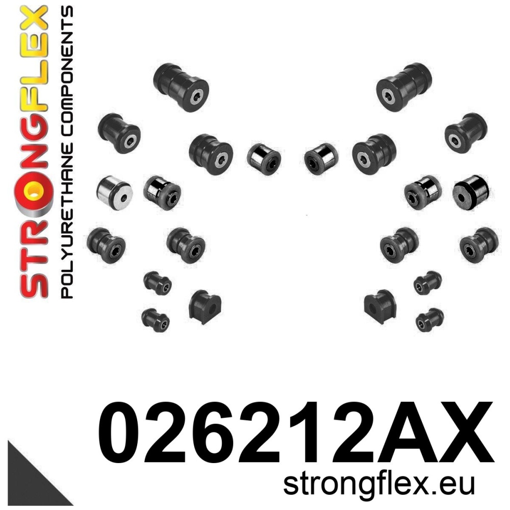 Strongflex Audi Rear suspension bush kit SPORT – 026212AX BLACK