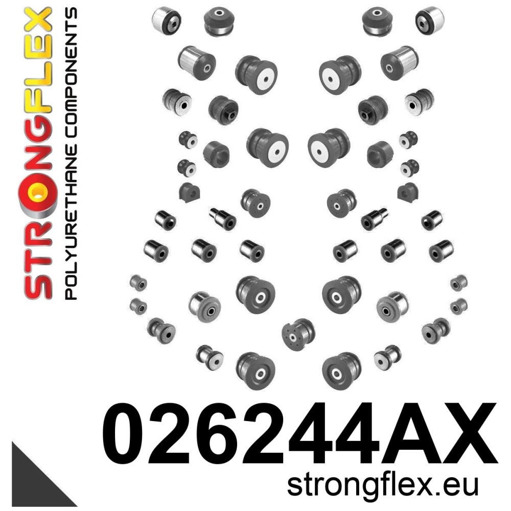 Strongflex Audi Complete polyurethaan ophangrubberset SPORT – 026244AX ZWART