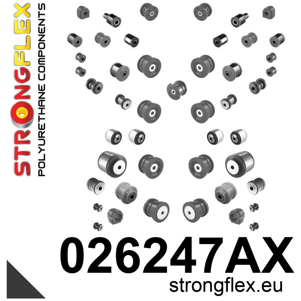 Strongflex Audi Complete polyurethaan ophangrubberset SPORT – 026247AX ZWART