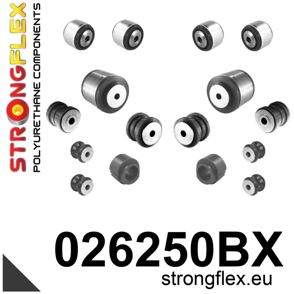 Strongflex Porsche Voorste ophangrubberset – 026250BX ZWART