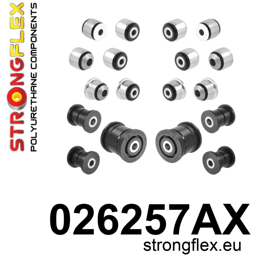 Strongflex Audi Achterste ophangrubberset SPORT – 026257AX ZWART