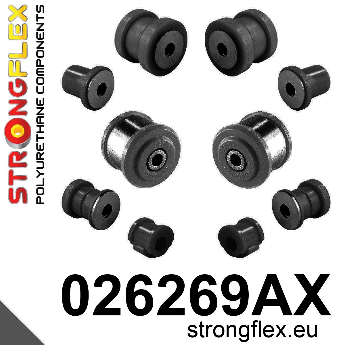 Strongflex Audi Achterste ophangrubberset SPORT – 026269AX ZWART 1 Strongflex Audi Achterste ophangrubberset SPORT – 026269AX ZWART