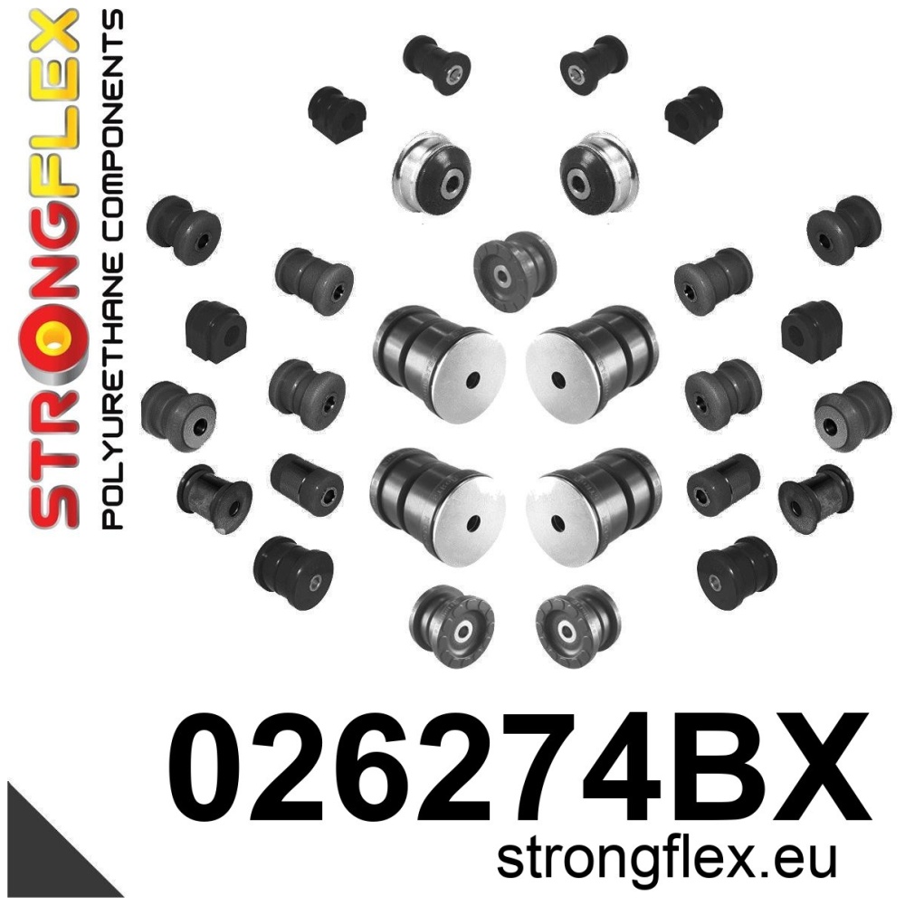 Strongflex Audi Complete polyurethaan ophangrubberset – 026274BX ZWART