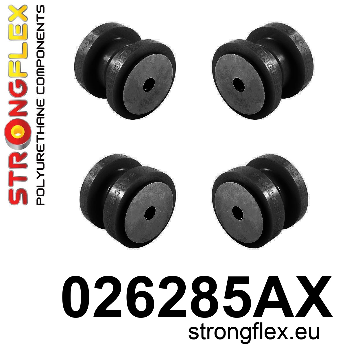 Strongflex Audi Subframe rubberset SPORT – 026285AX ZWART 2 Strongflex Audi Subframe rubberset SPORT – 026285AX ZWART – Image 2