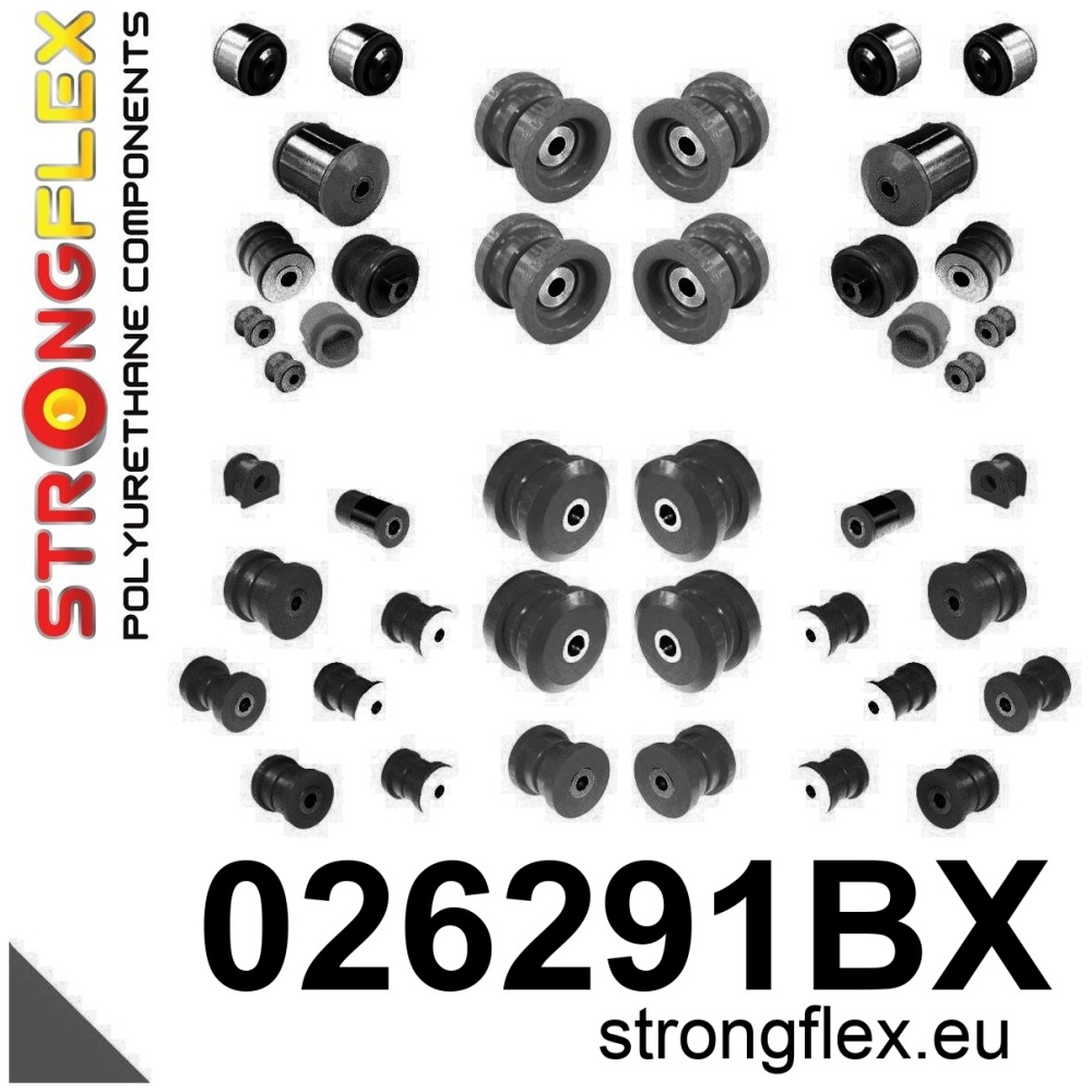 Strongflex Audi Complete polyurethaan ophangrubberset – 026291BX ZWART