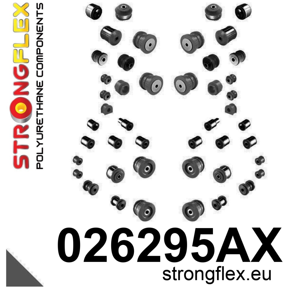 Strongflex Audi Kit complet de silentblocs de suspension en polyuréthane SPORT – 026295AX NOIR