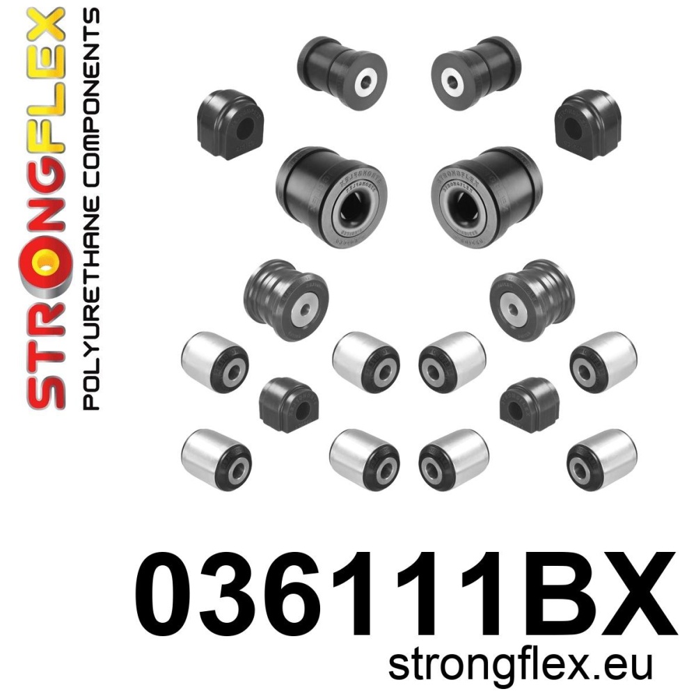 Strongflex Mini Complete polyurethaan ophangrubberset – 036111BX ZWART