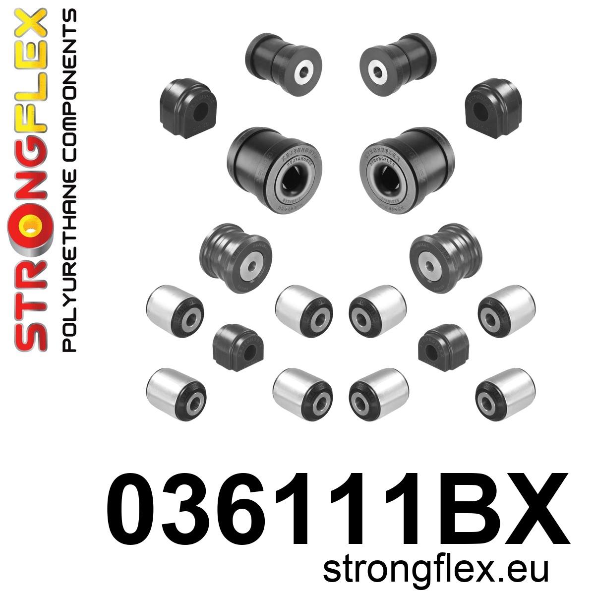 Strongflex Mini Complete polyurethaan ophangrubberset – 036111BX ZWART 1 Strongflex Mini Complete polyurethaan ophangrubberset – 036111BX ZWART