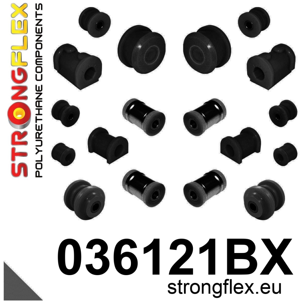 Strongflex Bmw Complete polyurethaan ophangrubberset – 036121BX ZWART