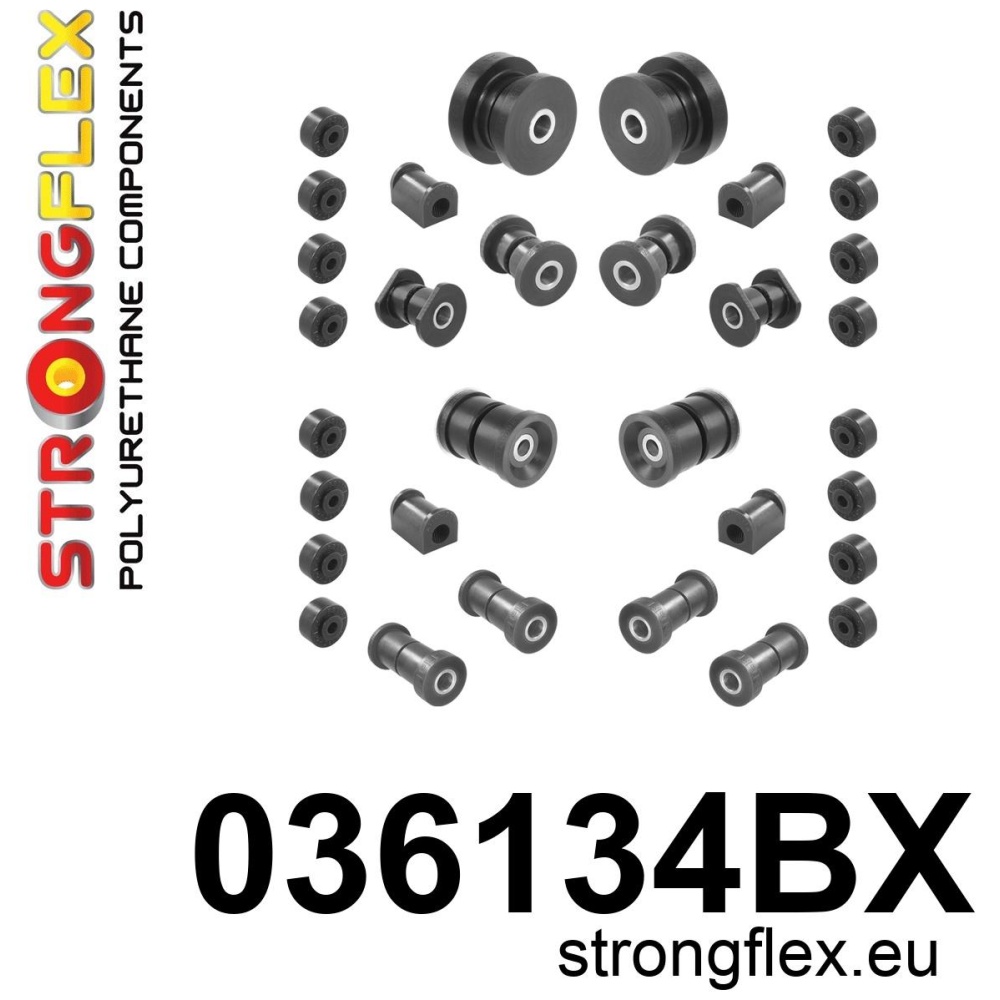 Strongflex Bmw Complete polyurethaan ophangrubberset – 036134BX ZWART