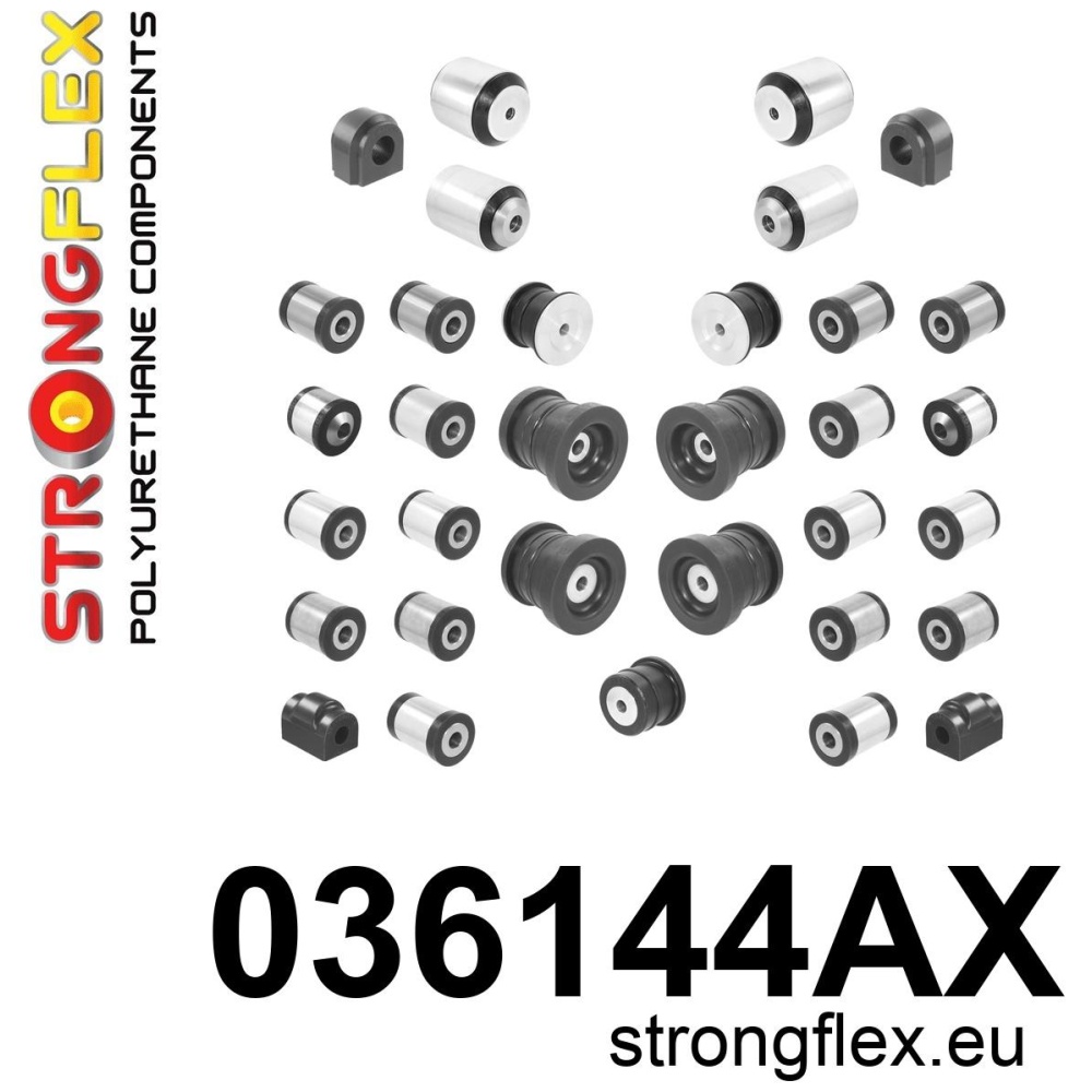 Strongflex BMW Kompletter Fahrwerksbuchsensatz aus Polyurethan SPORT – 036144AX SCHWARZ