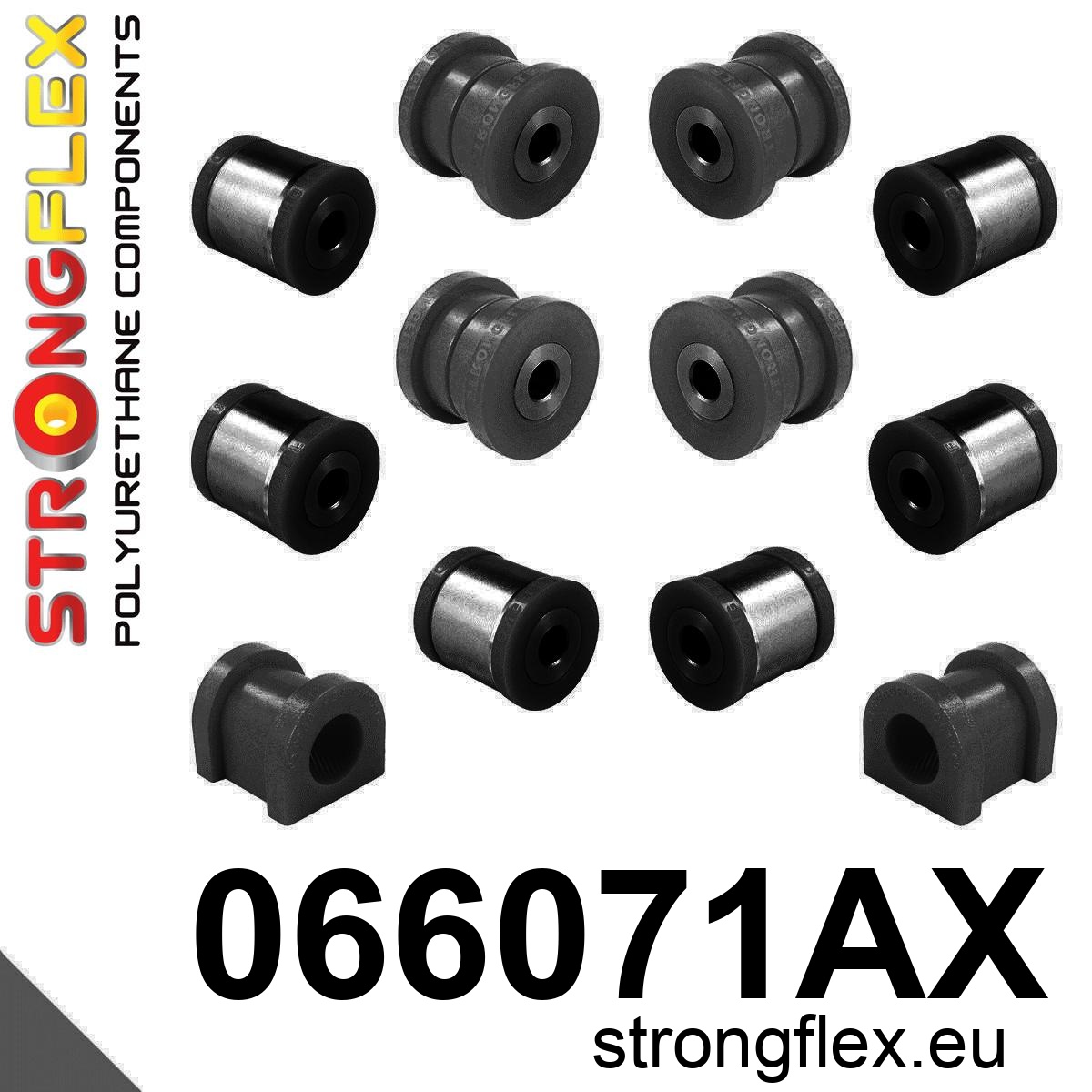 Strongflex Dodge Achterste ophangrubberset SPORT – 066071AX ZWART 1 Strongflex Dodge Achterste ophangrubberset SPORT – 066071AX ZWART