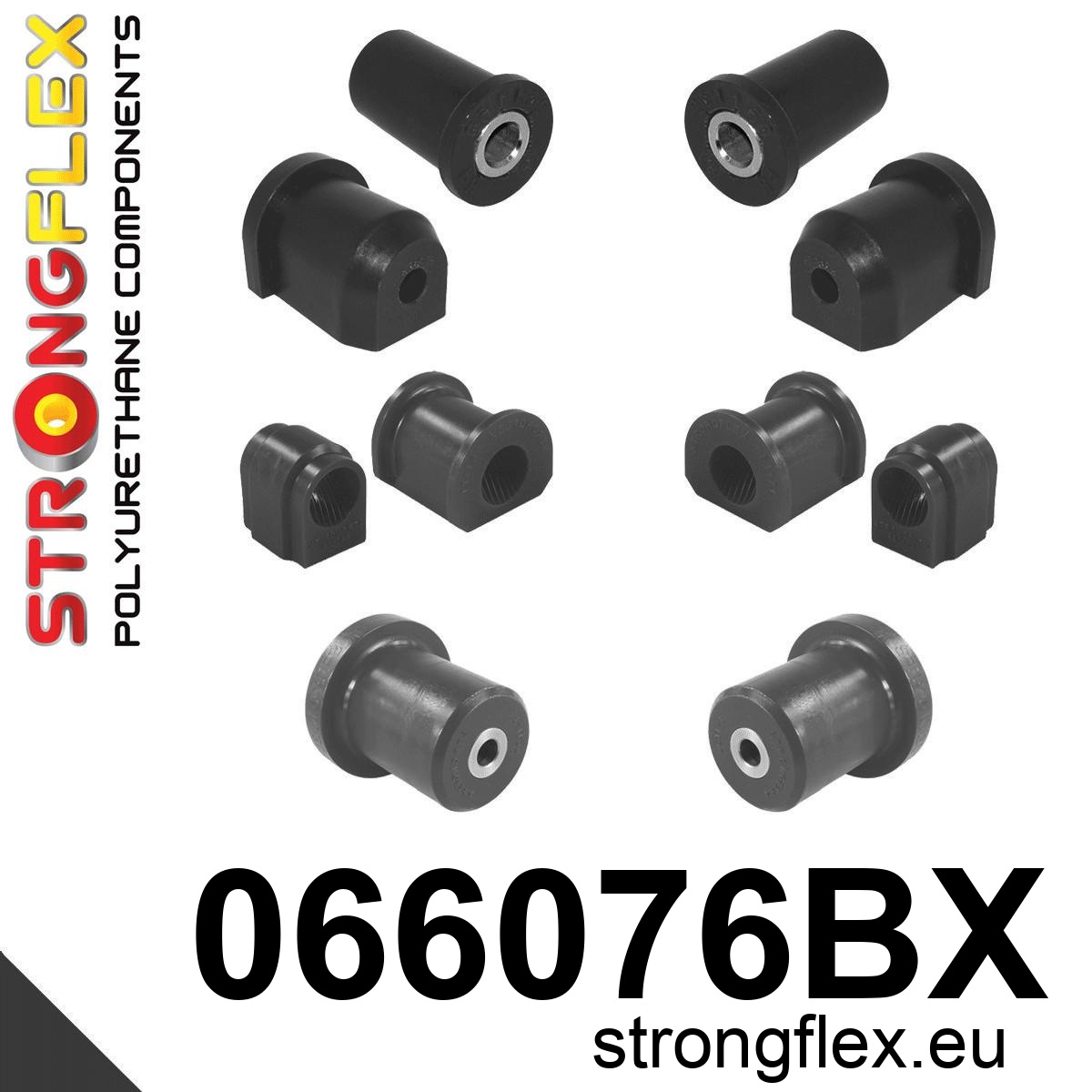 Strongflex Fiat Voorste suspension en ream balk rubberset – 066076BX ZWART 2 Strongflex Fiat Voorste suspension en ream balk rubberset – 066076BX ZWART – Bild 2