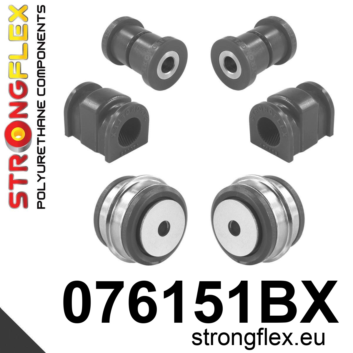 Strongflex Ford Voorste ophangrubberset – 076151BX ZWART 1 Strongflex Ford Voorste ophangrubberset – 076151BX ZWART