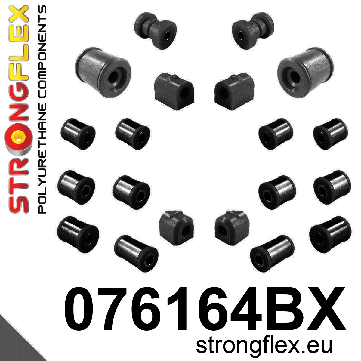 Strongflex Ford Complete ophangrubberset – 076164BX ZWART 1 Strongflex Ford Complete ophangrubberset – 076164BX ZWART