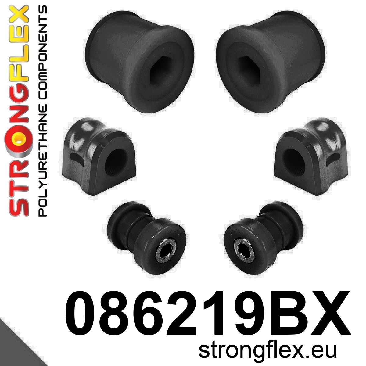 Strongflex Honda Voorste ophangrubberset – 086219BX ZWART 1 Strongflex Honda Voorste ophangrubberset – 086219BX ZWART
