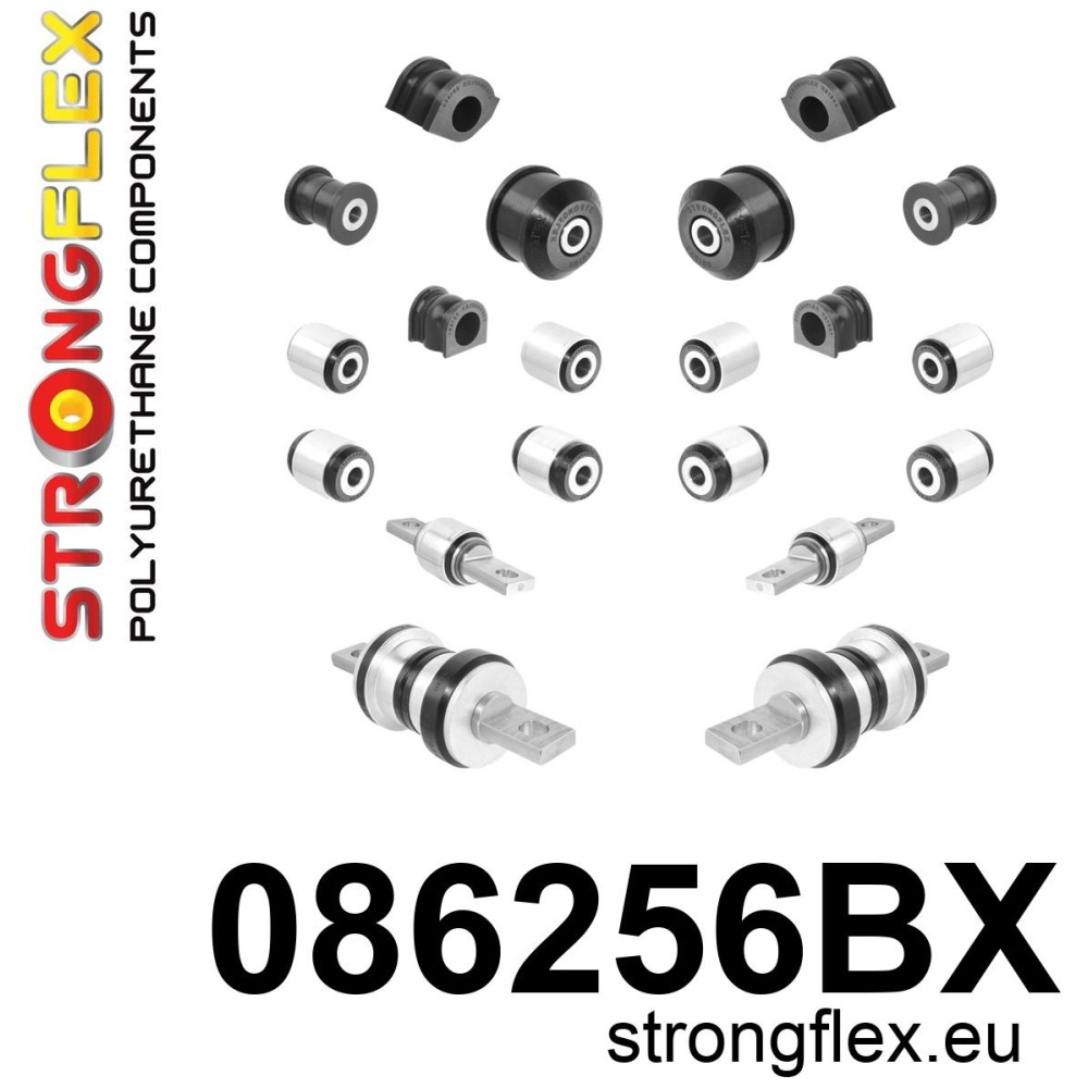 Strongflex Honda Complete suspension bush kit – 086256BX BLACK