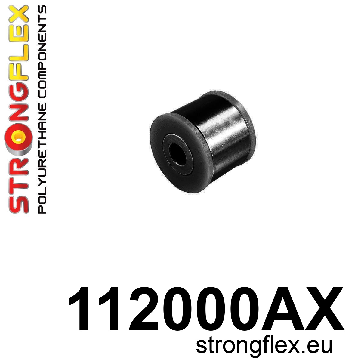 Strongflex Mercedes Achteras onderste draagarm – binnenste rubber SPORT – 112000AX ZWART 1 Strongflex Mercedes Achteras onderste draagarm – binnenste rubber SPORT – 112000AX ZWART