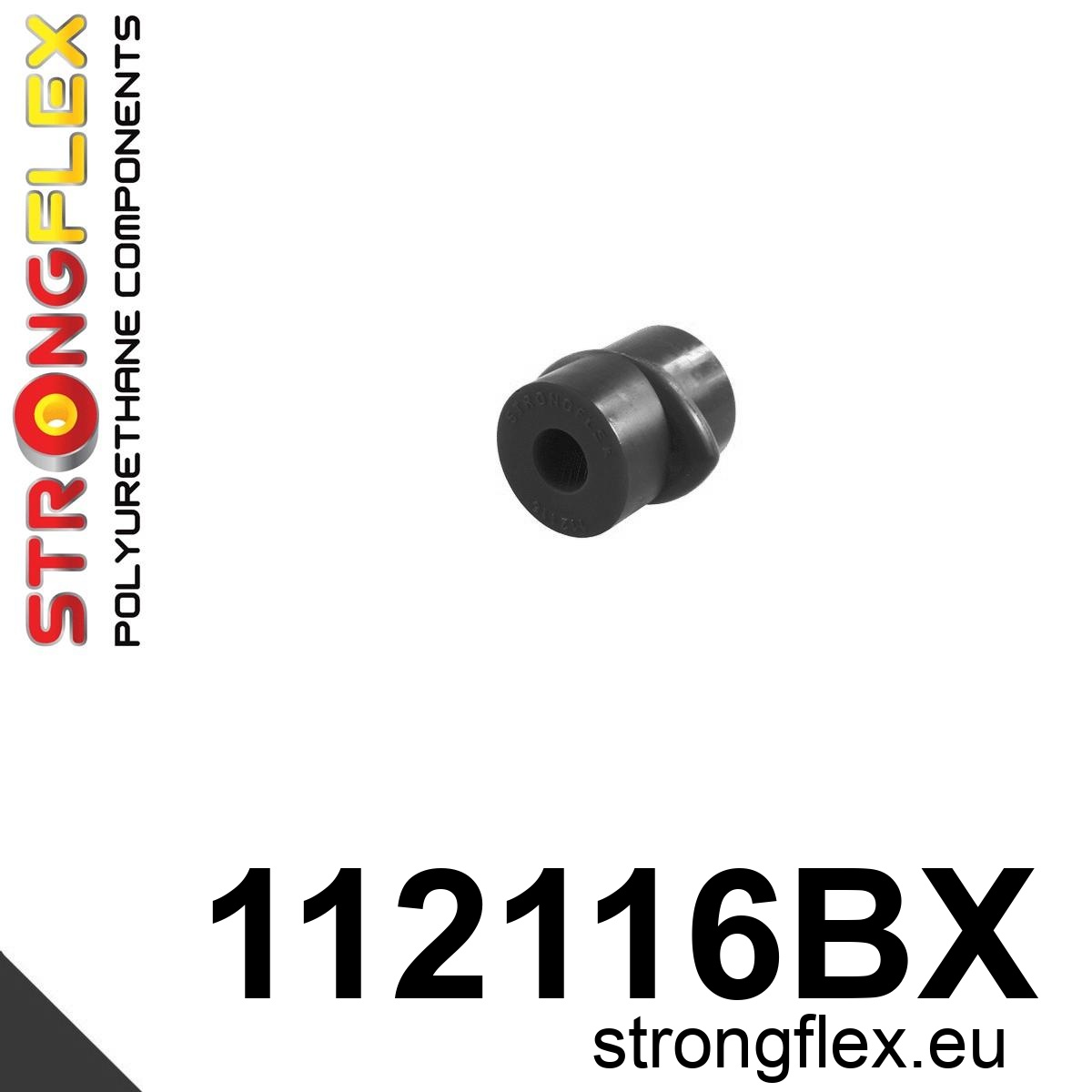 Strongflex Mercedes Achterste stabilisator rubber – 112116BX ZWART 1 Strongflex Mercedes Achterste stabilisator rubber – 112116BX ZWART